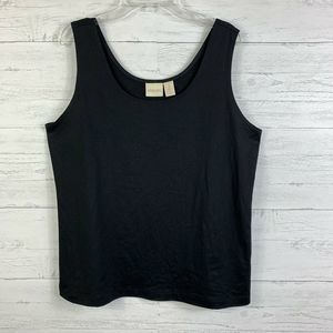 Chico's Tank Top Solid Black Sleeveless Stretch 2